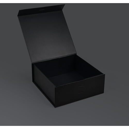 Rbs Medium Black Empty Gift Box 26 X 26 X 10Cm Decorative Floral Gift Boxes For Presents (1 Pack) Box For Gift Packing Multipurpose Cardboard Box For Gift Occasion Gift Box (Black Gold Floral)