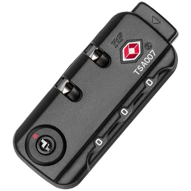 Street27 Metal Tsa Security Lock - 3 Digit Combination Suitcase Bag Code Padlock - Portable And Lightweight, Tsa007 Luggage Travel Lock - Black