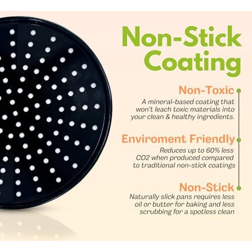 Peng Essentials Carbon Steel Pizza Tray For Oven, Microwave, Otg| Pizza Plates Round Surface, Non-Stick Baking|Diameter 12 Inch, Set Of 1, (Black)