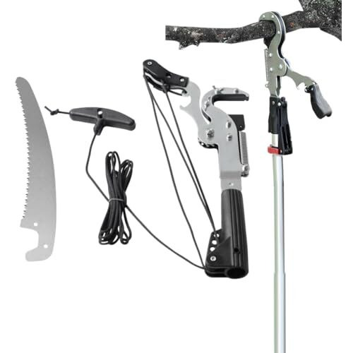 Hasthip Tree Branch Cutter And Pruning Saw, Heavy Duty Sk5 High Carbon Steel Branch Cutter For Tree With 5 Meters Pull Cord, Labor Saving Long Reach Pruning Saw For Sawing And Shearing (Without Pole)