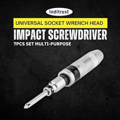 Inditrust 7Pcs Impact Screwdriver Set Multi-Purpose Chrome Vanadium Steel Portable Screw Driver Chisel Bits Professional Tools