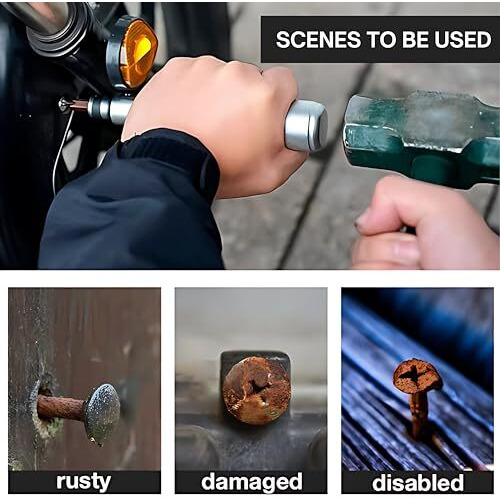 Inditrust 7Pcs Impact Screwdriver Set Multi-Purpose Chrome Vanadium Steel Portable Screw Driver Chisel Bits Professional Tools