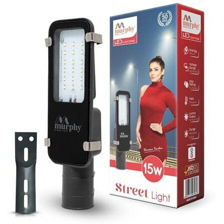 Murphy Aluminium Led 15 Watts Ip-65 Bis Approved Waterproof Outdoor Electric-Corded Street Light, Cool White