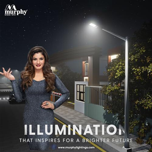 Murphy Aluminium Led 15 Watts Ip-65 Bis Approved Waterproof Outdoor Electric-Corded Street Light, Cool White