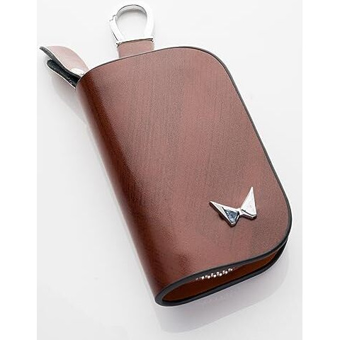 Contacts Leather Car Key Cover Compatible With Mahindra Smart Key With Key Chain For Scorpio-N Xuv 700 Thar Xuv 300 Scorpio Classic Bolero Neo (Brown)