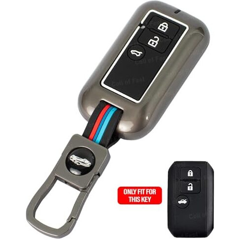 Coll Of Fest Metal Silicon Key Cover Compatible With Maruti Suzuki Jimny Baleno Grand Vitara Xl6 Swift New Brezza Ertiga Dzire 3 Button Smart Key Special Feature Visibilitye In Low-Ligh Conditions