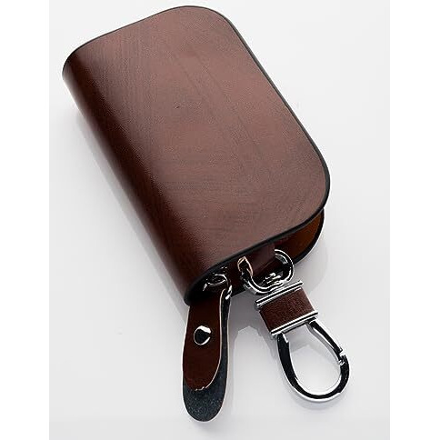 Contacts Car Key Cover Compatible With Hyundai Smart Key With Key Chain For Alcazar, Venue, Elantra, Venue, Tucson, Creta, I20, N Line Models (Brown)
