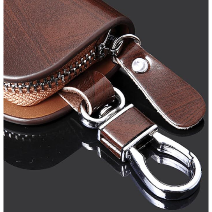 Contacts Car Key Cover Compatible With Hyundai Smart Key With Key Chain For Alcazar, Venue, Elantra, Venue, Tucson, Creta, I20, N Line Models (Brown)