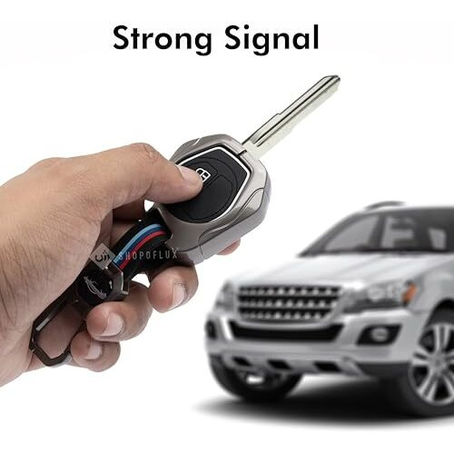Shopoflux Metal Key Cover Compitable For Suzuki Swift | Ertiga | Wagonr | Celerio | Swift Dzire | Alto | Fronx | Breza | S Presso | Ignis 2 Button Remote Key, Black