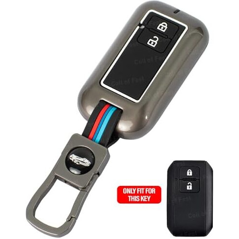 Coll Of Fest Metal Silicon Key Cover Compatible With Maruti Suzuki Jimny Baleno Grand Vitara Xl6 Swift New Brezza 2022 Ertiga Dzire 2 Button Key Special Feature Visibilitye In Low-Ligh Condition