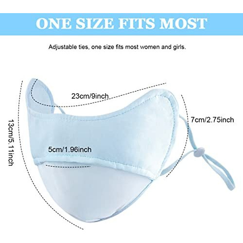 Palay Sun Protection Mask Face Cover For Women, Fashion Cooling Uv Mask Face Mask With Adjustable Ties, For Outdoor Sport Cycling Golfing - Washable, Reusable (Blue)