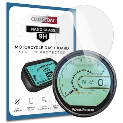 Clustcoat 9H Nano Glass Motorcycle Dashboard Screen Protector For Royal Enfield Himalayan 450 2024+ / Guerrilla 450 (Full Tft Dash) 2024+