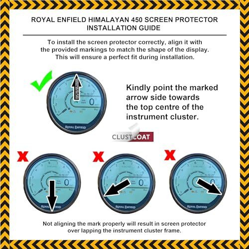 Clustcoat 9H Nano Glass Motorcycle Dashboard Screen Protector For Royal Enfield Himalayan 450 2024+ / Guerrilla 450 (Full Tft Dash) 2024+