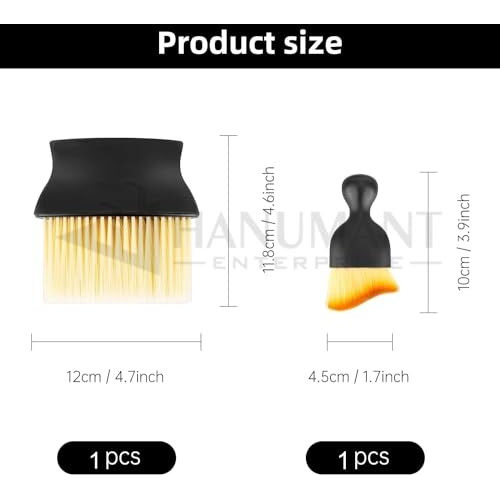 H Hanumant Enterprise 2 Pcs Combo Auto Interior Dust Brush|Car Cleaning Brush|Soft Bristles Detailing Brush Dusting Tool For Dashboard|Air Conditioner Vents, Leather,Dashboard,Scratch Free