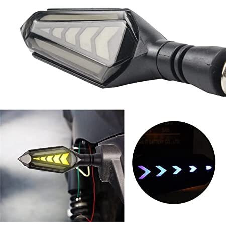 Eltron Turbo Imported Original Waterproof Arrow Running Blinker Bright Led Indicators Universal For All Bike Models Motorcycle Turn Signal Lights (Pack Of 2, Yellow With Blue)