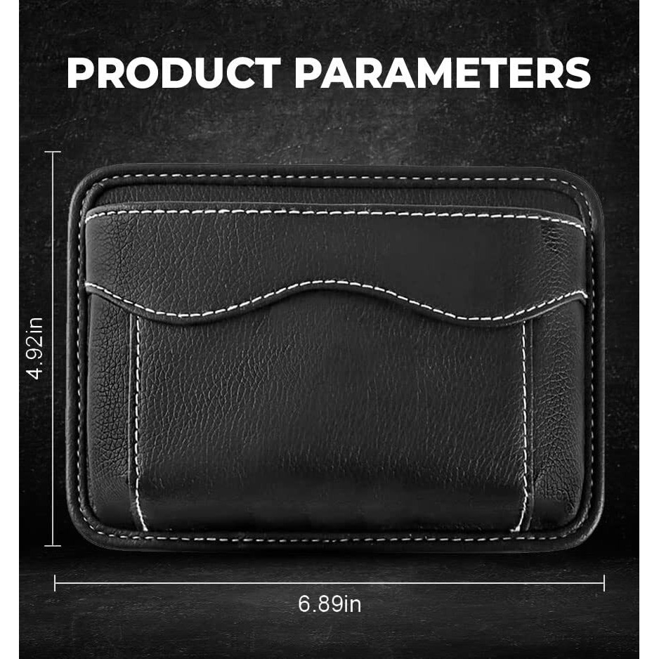 Sthira Car Storage Organizer Pouch Handy Storage Bag Durable Pu Leather Mini Gap Automobiles Storage Bag On Side Of Seat,Self Adhesive Organizer For Phone,Keys,Accessories,Charging Cables,Black