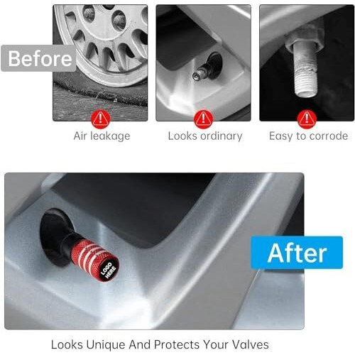 Greenworld Luxurious Metal Car Tyre Valve Cap Air Cap | Car Tyre Valve Stem Cap Air Covers With Logo | Durable & Stylish For All Car Model (Design No 2)