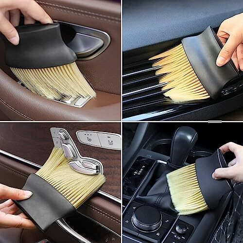 Emergity Car Interior Cleaner, Car Ac Vent Cleaner Brush, Dash Board Cleaner Brush, Ac Vent Cleaner For Car, Car Interior Duster | Pack Of (1), Polypropylene Handle