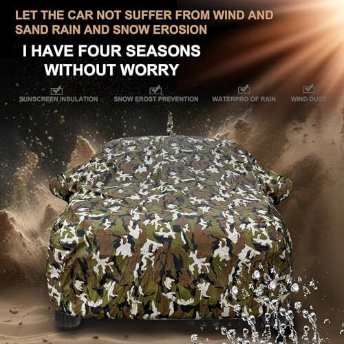 Auto Hub Maruti Swift Dzire (Model  2017-Till Date) Car Cover With Mirror & Antenna Pocket And Soft Cotton Lining,Waterproof Swift Dzire Body Cover For Car, Army Print, Green