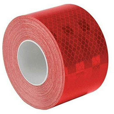 Glowtail 2 Inch (50.8 Mm) X 10 Meter (33 Feet) High Intensity Water Proof Conspicuity Warning Reflective Radium Conspicuity Tape Sticker Red