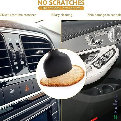 Fuelbyte 5 Pcs Microfiber Car Duster With Long Handle Car Cleaning Brush Exteriror And Interiror Car Cleaning Cloth Car Ac Vent Cleaner Brush For Car, Motorbike, Suvs Car Cleaning Kit (A1)