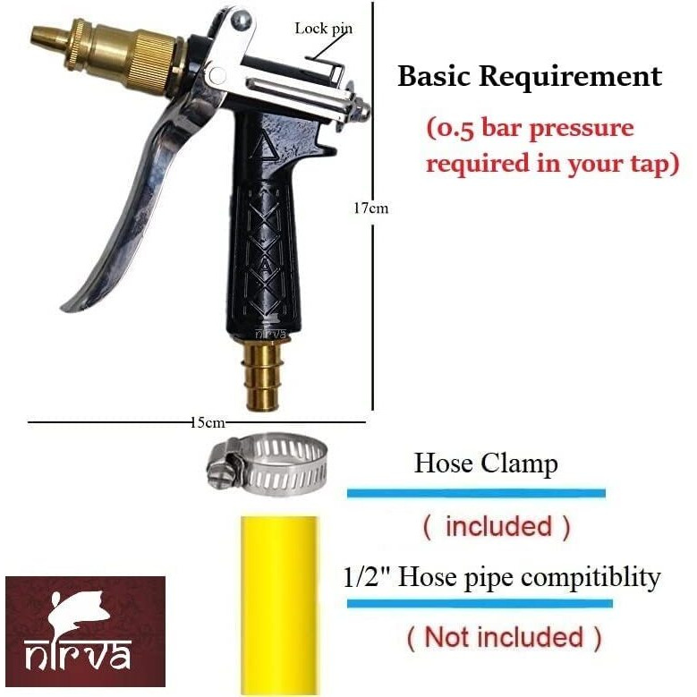 Nirva With Device Of Women Picture Brass High Pressure Water Spray Gun Car Wash Floor Cleaning, 17 Cm