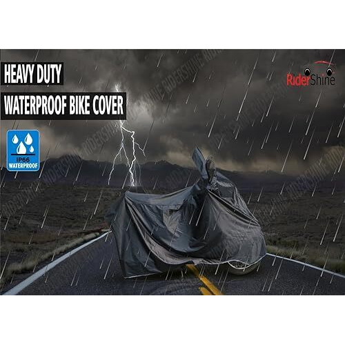Ridershine 100% Waterproof Bike Body Cover For H'Ness Cb350 Black