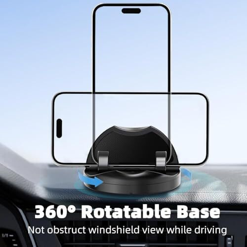 Amblic 360 Degree Rotatable Dashboard Mount Smartphone Holder Stand | Anti-Slip Mount Holder Car Dashboard Adjustable Stand For Portrait & Landscape For All Cars,Home,Office