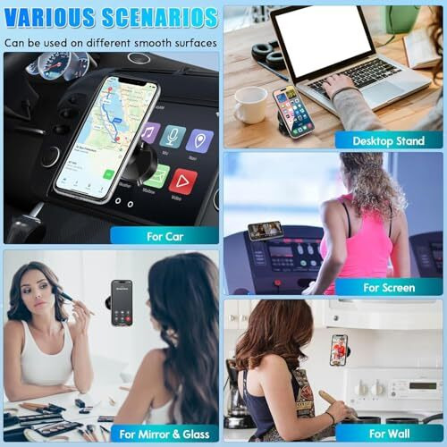 Verox Magnetic Phone Holder Mount For Car Windshield, Mirror, Or Any Smooth Surface Compatible With Iphone 16/15/14/13/12 Or Any Smartphone With Metal Ring Case- Black