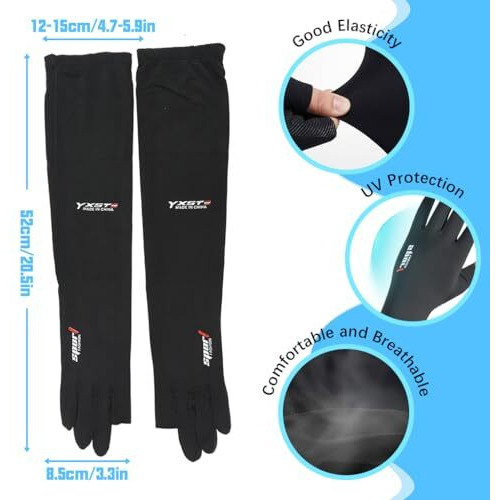 Palay Hand Gloves For Sun Protection Non-Slip Touch Screen Arm Sleeves For Women Men Uv Protection Hand Sleeve Full Arm Hand Glove For Bike Riding, Driving, Cycling
