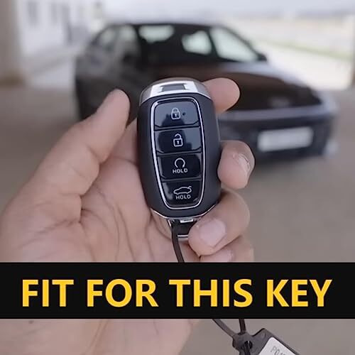 Shopoflux Metal Key Cover Compatible With Hyundai Verna 2024 2023 | I20 Facelift N Line N8 Car 4 Button Smart Key - Black