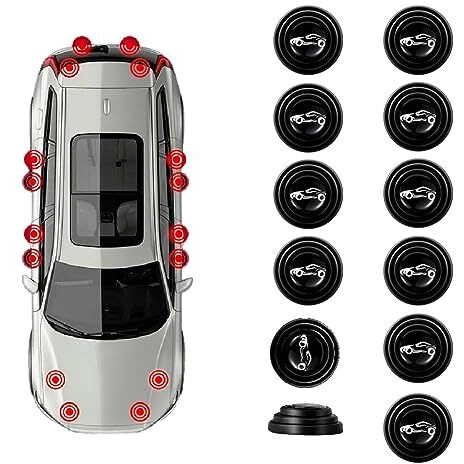 Gozaqe Car Door Shock Absorber,12 Pcs,Car Door Shock Absorber Pads Protector Gasket Guard Silicone Sticker Accessories,Universal Pvc Car Shock Absorber
