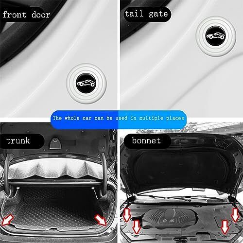Gozaqe Car Door Shock Absorber,12 Pcs,Car Door Shock Absorber Pads Protector Gasket Guard Silicone Sticker Accessories,Universal Pvc Car Shock Absorber