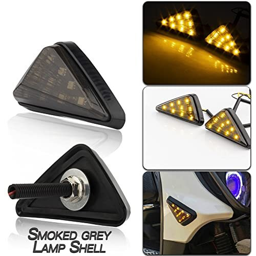 Eltron Turbo Imported Super Quality Yellow Flush Mount Smoked 9 Led Turn Signal Light Bike Indicator Lights Motorcycle, 12V Dc Motorcycle Indicators For Cbr 150 250, Yzf R15 V3 V2 (Pack Of 2, Amber)