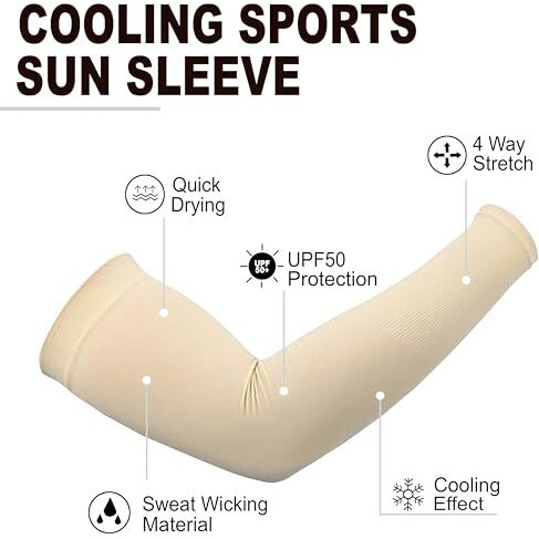 Trendmalls Arm Sleeves, Cooling Uv Sun Protection Sports Compression For Men/Women/Kids