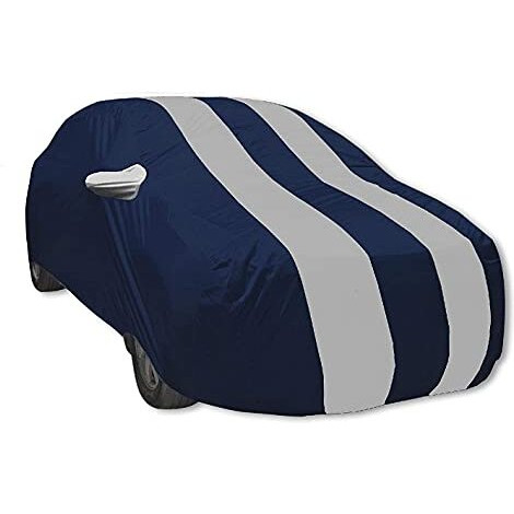 Auto Hub Car Cover Compatible With Maruti Celerio With Mirror Pocket, Water Resistant, Triple Stitched, Celerio Car Cover- Navy-Silver