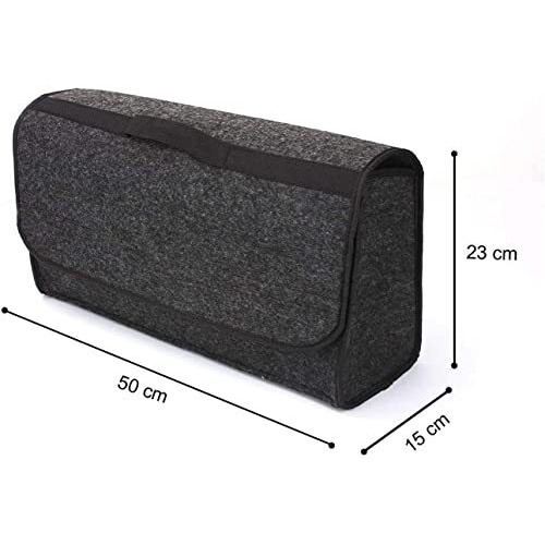 Greensheep Felt Portable Cleaning Supplies Car Trunk Organizer- Anti Skip Foldable Boot Storage Organizer Utility Tool Bag For Cars, Small (Dark Grey), Red