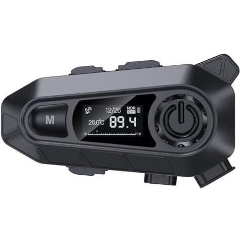 Edyell A1 Motorcycle Bluetooth Headsets, Smart Led Display Helmet Bluetooth With Fm Radio, Hd Calling And Hifi Music, Ip67 Waterproof Helmet Headset, Compatible With All Helmets (A1 Black)