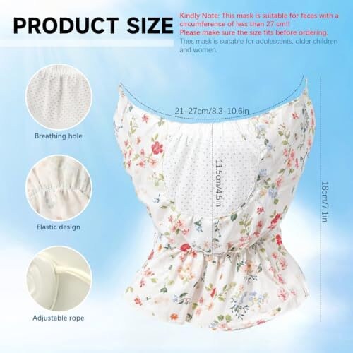Palay Face Mask For Women, Upf Sun Protection Mask, Floral Print Face Cover For Women, Breathable Reusable Face Mask For Bikers, Driving, Cooking (Extender Front Hem, Adjustable Earloop)