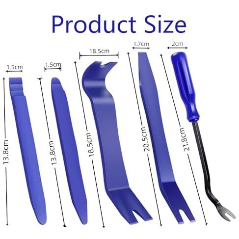 Trim Removal Tool Kit, 5Pcs Pry Tools For Car, Car Radio Removal Tool, No-Scratch Pry Tool Kit For Car Door Clip Panel & Audio Dashboard Dismantle (Blue)