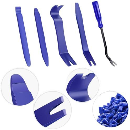 Trim Removal Tool Kit, 5Pcs Pry Tools For Car, Car Radio Removal Tool, No-Scratch Pry Tool Kit For Car Door Clip Panel & Audio Dashboard Dismantle (Blue)