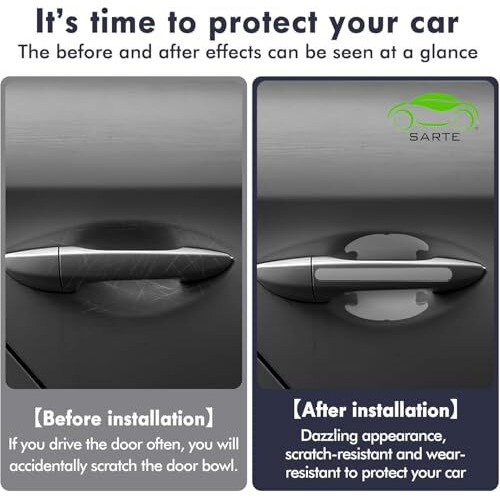 Sarte Car Door Handle Protector Transparent Guard Waterproof Car Door Guard For Car Door Protection Ppf(Paint Protection Film) Durable Car Door Edge Protector (4Pcs Bowl 4 Pcs Door Guard)