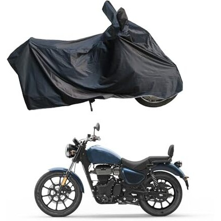 Ridershine 100% Dustproof-Uv Protection Bike Body Cover For Meteor 350 Black