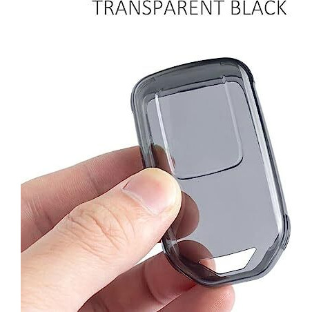 Jvcv Soft Tpu Transparent Cover Compatible With Honda City, Elevate, Civic, Jazz, Amaze, Cr-V, Wr-V, Br-V 3/4 Button Push Button Start Smart Key (Transparent Black)