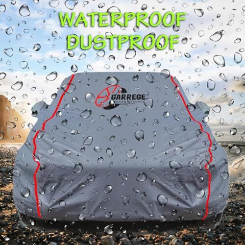 Garrege Maruti Baleno Car Cover Waterproof All Weather, Outdoor Full Cover Rain Sun Uv Protection With Inner Side Ultra Soft Cotton 3 Layers With Blue Piping And Mirror With Anteena Packet