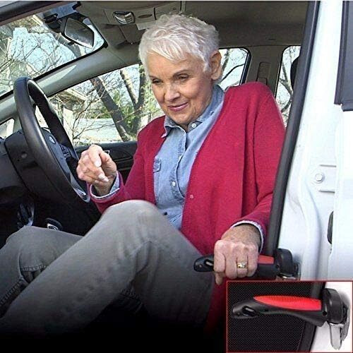 Pravyta Plastic Matt Car Assist Handle For Elder Cane-Portable Vehicle Support Grab Bar Automotive Door Transfer Haddicapped Assistance 2 In 1 Mobility Standing Aid For Able (Pack-1)