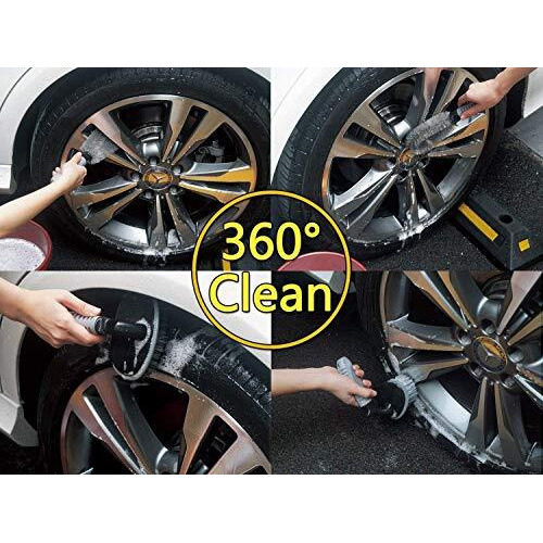 Woogor Rubber Tire Cleaning Brush - 2 Pcs For Car Wheel Hub, Rim Scrub - Useful Tool For Car, Truck, Motorcycle, Bike Washing - Random Colors