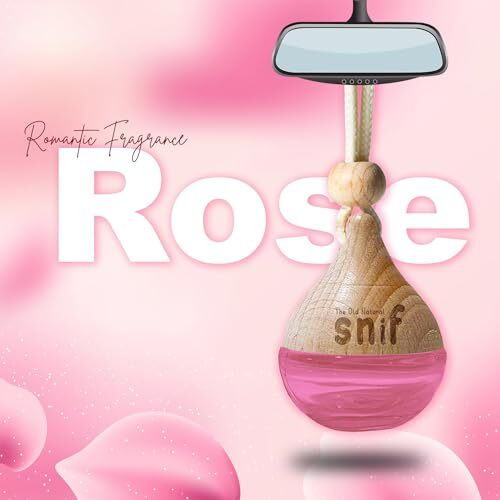 The Old Natural Snif Car Perfume With Essential Oils | Car Perfume Diffuser With 15Ml Refill Pack | Car Fresheners Long Lasting | Car Air Freshener (Pack Of 1, 20Ml) (Plum Rose)