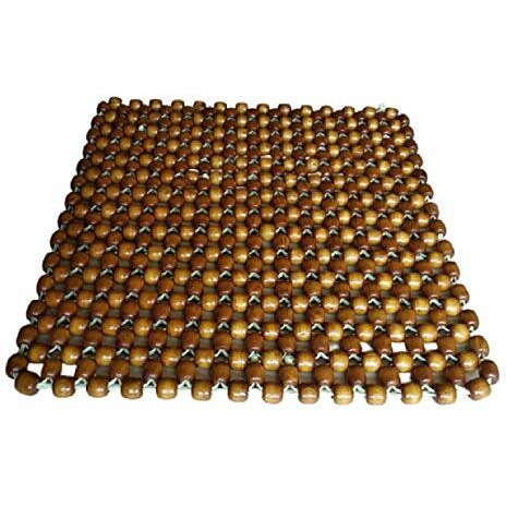 Q1 Beads Schocolate Wooden Beads Acupressure Mat Bead Seat Cushion/Heating Pad/Gel Pad Cover Seat Cushion For Car/Office Chair/Home Chair/Sofa/Jhula/Swing/Truck/Bus/Tempo(Small, Golden Brown)