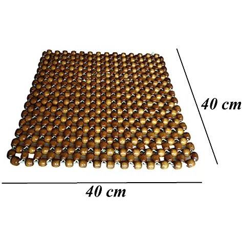 Q1 Beads Schocolate Wooden Beads Acupressure Mat Bead Seat Cushion/Heating Pad/Gel Pad Cover Seat Cushion For Car/Office Chair/Home Chair/Sofa/Jhula/Swing/Truck/Bus/Tempo(Small, Golden Brown)
